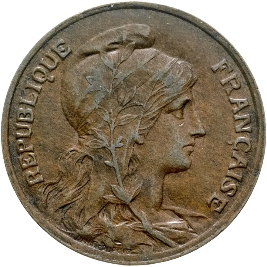 Франция 10 сантимов (centimes) 1910, реверс