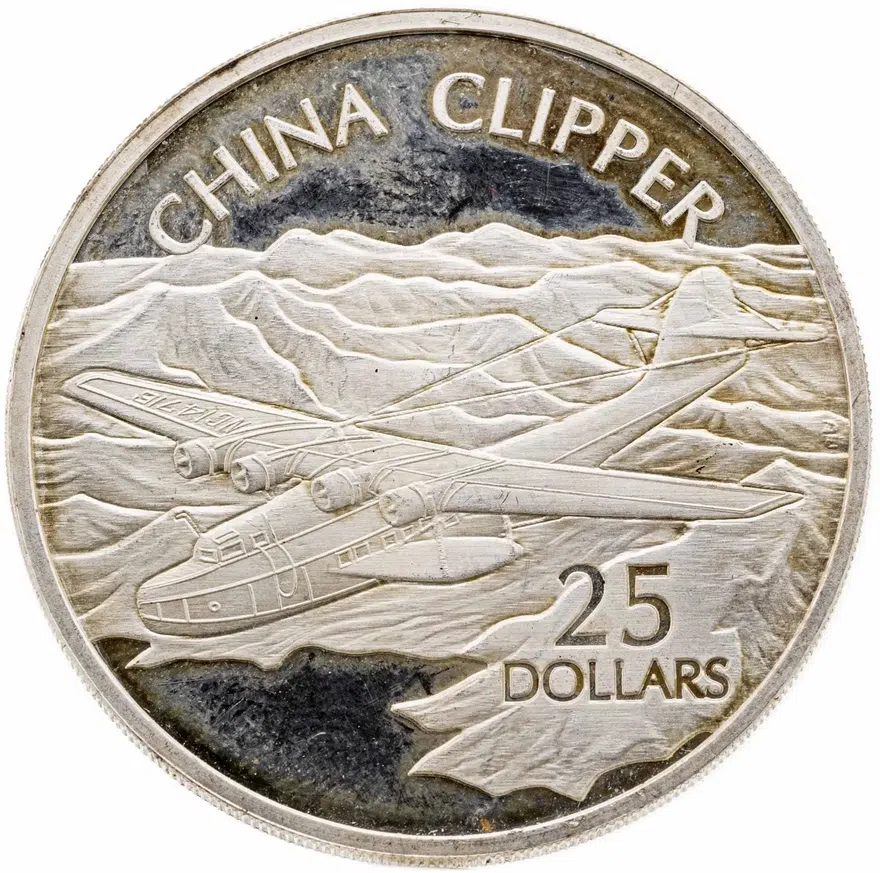 Соломоновы Острова 25 долларов (dollars) 2003  Самолёты - Мартин M-130 «Чайна клиппер» (China Clipper)