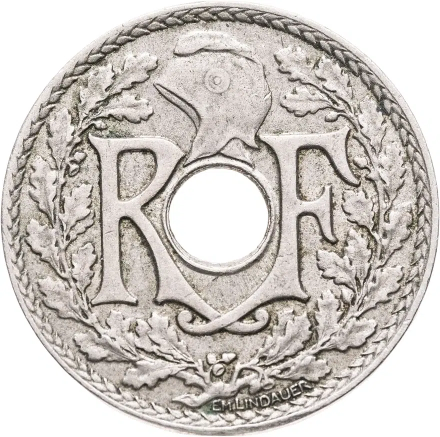 Франция 25 сантимов (centimes) 1922, реверс