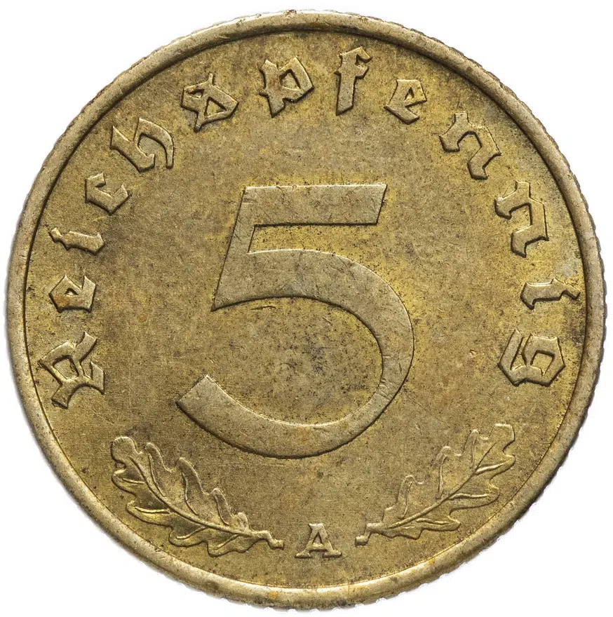 Германия (Третий Рейх) 5 рейхспфеннигов 1939"А"