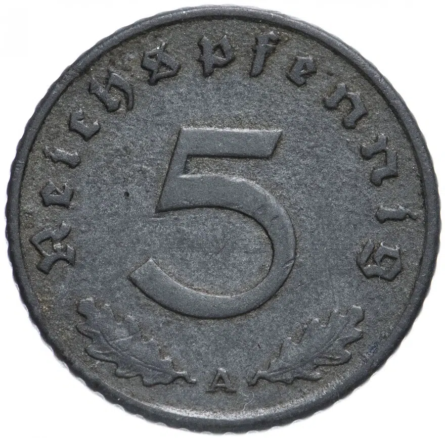 Германия (Третий рейх) 5 рейхспфеннигов (reichspfennig) 1940-1944