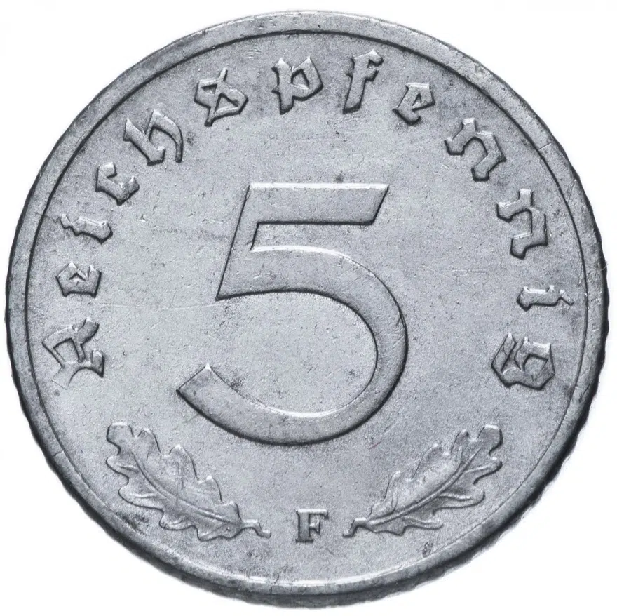 Германия (Третий рейх) 5 рейхспфеннигов (reichspfennig) 1942 F
