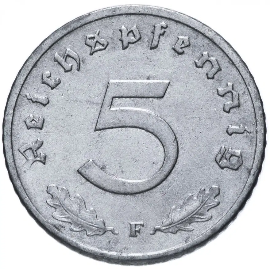 Германия (Третий рейх) 5 рейхспфеннигов (reichspfennig) 1942 F, реверс