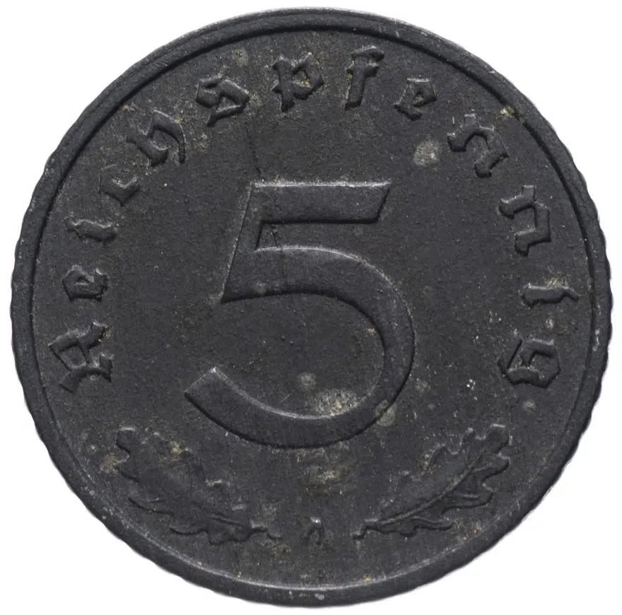 Германия (Третий рейх) 5 рейхспфеннигов (reichspfennig) 1943 А, реверс