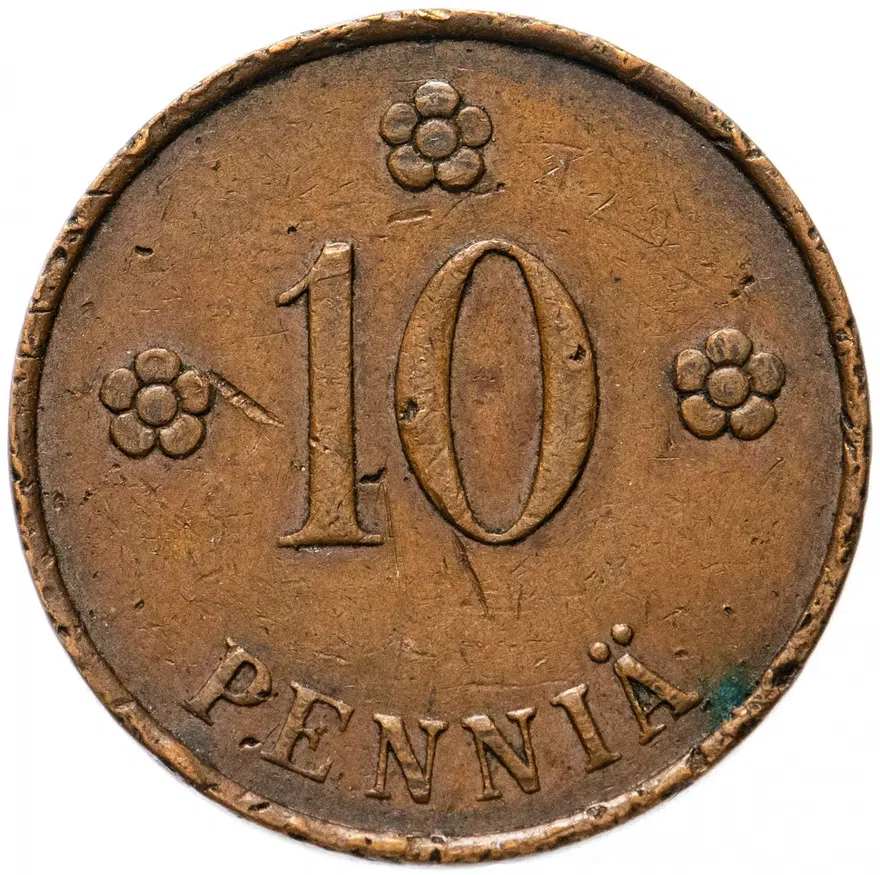 Финляндия 10 пенни (pennia) 1919-1940