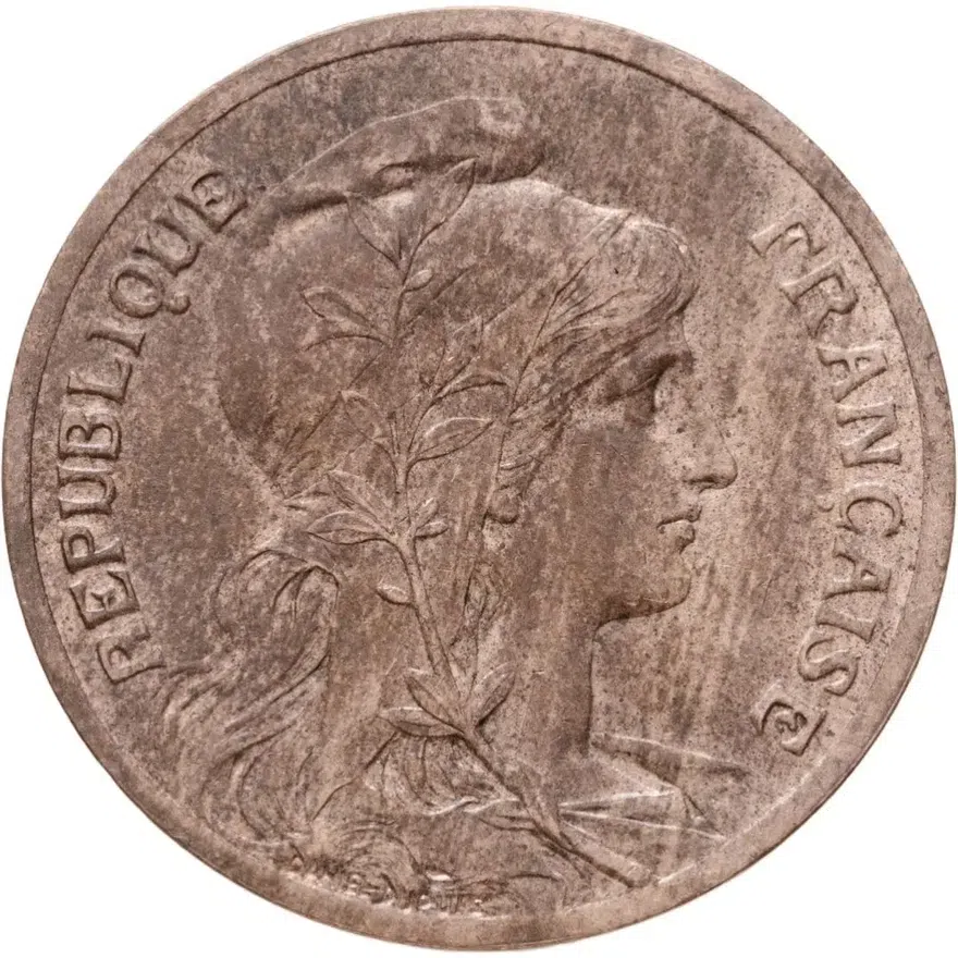 Франция 5 сантимов (centimes) 1900, реверс
