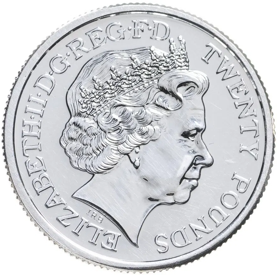 Великобритания 20 фунтов (pounds) 2014  100 лет со дня начала Первой Мировой войны, реверс