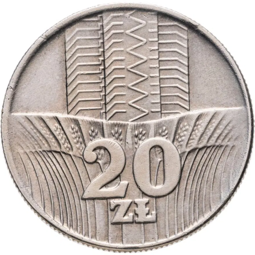 Польша 20 злотых (zlotych) 1976, реверс