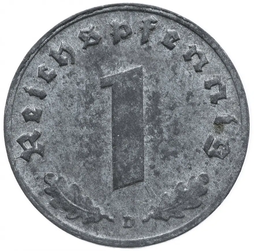 Германия (Третий рейх) 1 рейхспфенниг (reichspfennig) 1941 F, реверс