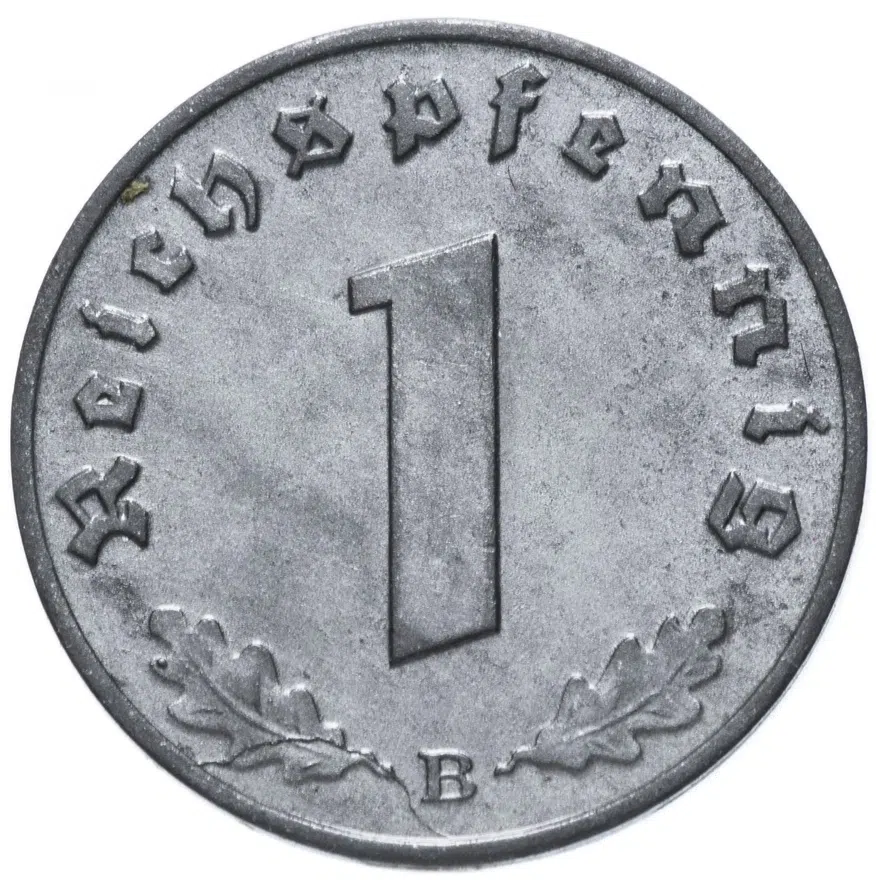 Германия (Третий рейх) 1 рейхспфенниг (reichspfennig) 1944 B