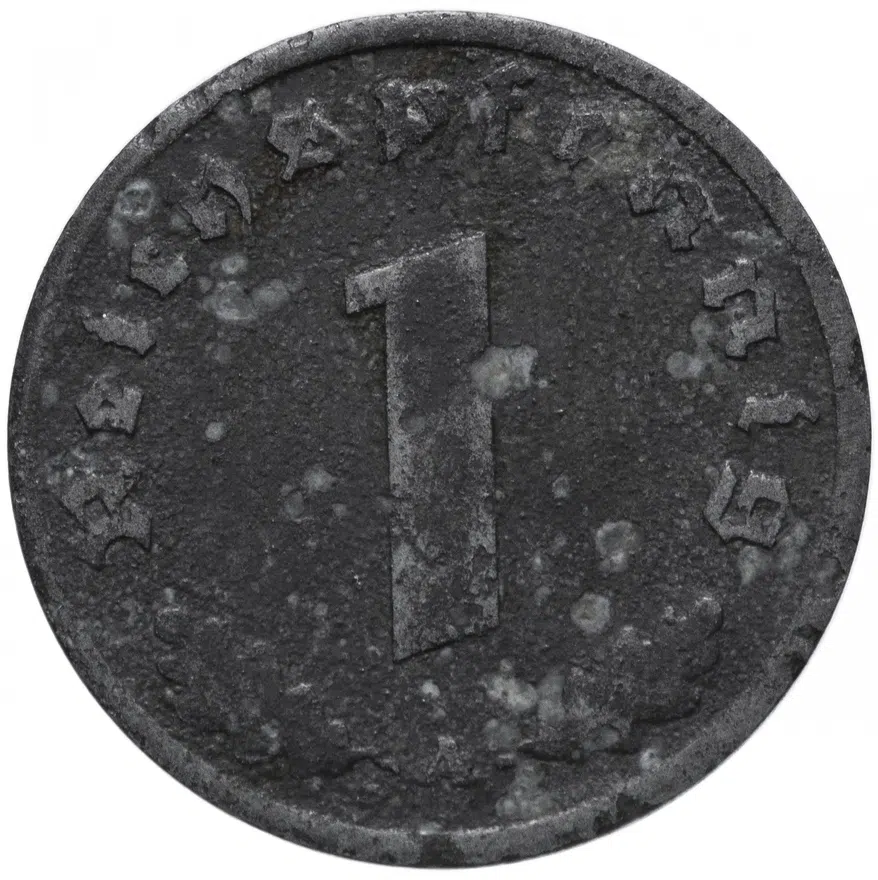 Германия (Третий Рейх) 1 рейх пфенниг (reichspfennig) 1945 A со свастикой