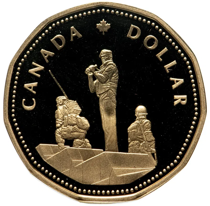 Канада 1 доллар (dollar) 1995   Памятник миротворческим силам, аверс