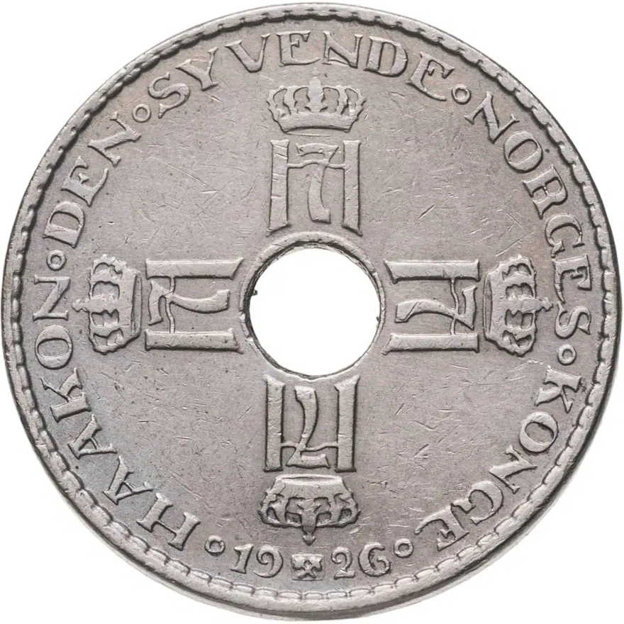 Норвегия 1 крона (crown) 1926, реверс