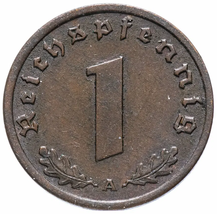 Германия (Третий Рейх) 1 рейх пфенниг (reichspfennig) 1937 A, реверс
