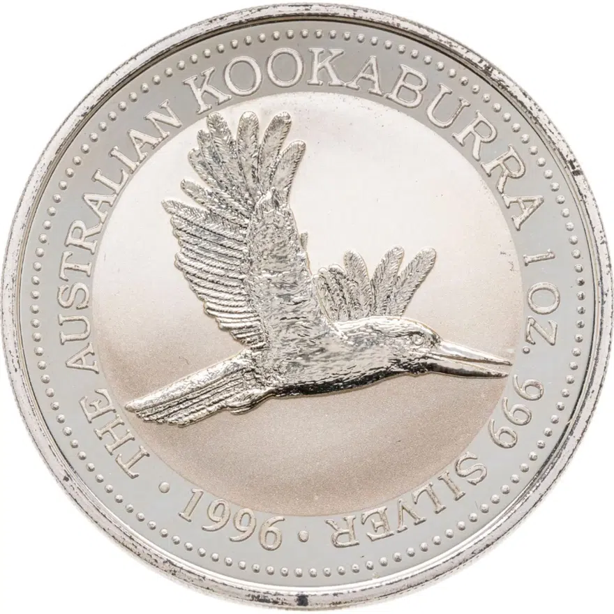 Австралия 1 доллар (dollar) 1996  Австралийская Кукабура (птица в полёте), реверс