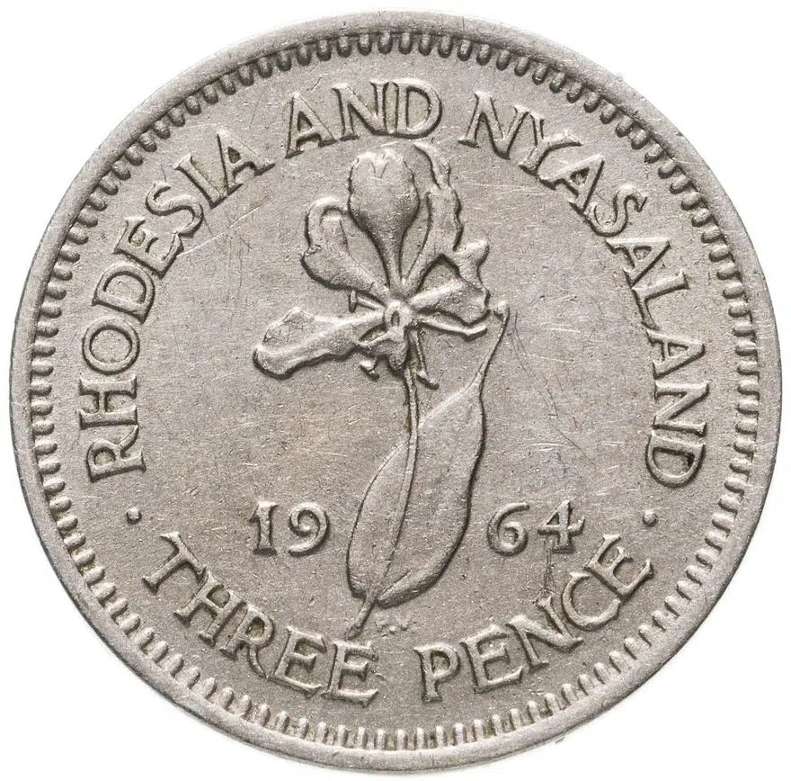 Родезия и Ньясаленд  3 пенса (pence) 1964