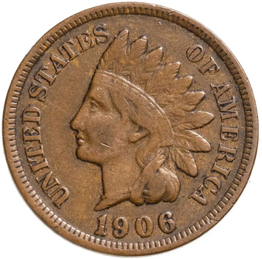США 1 цент (cent) 1906 Indian Head Cent