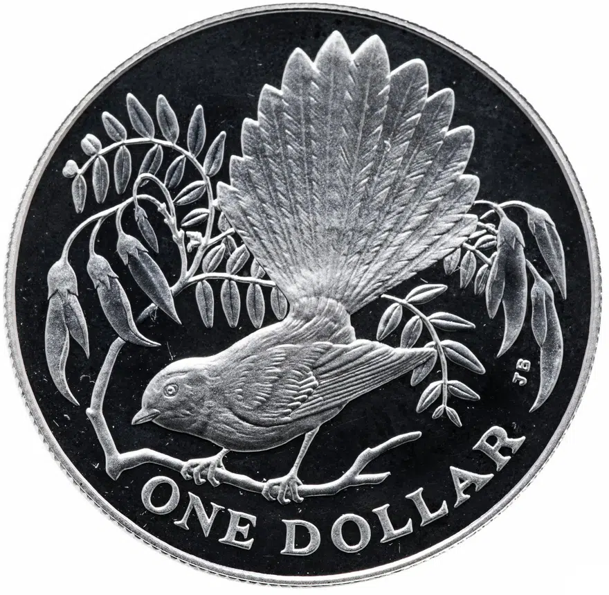 Новая Зеландия 1 доллар (dollar) 1980 "Птицы Новой Зеландии - Веерохвостка"