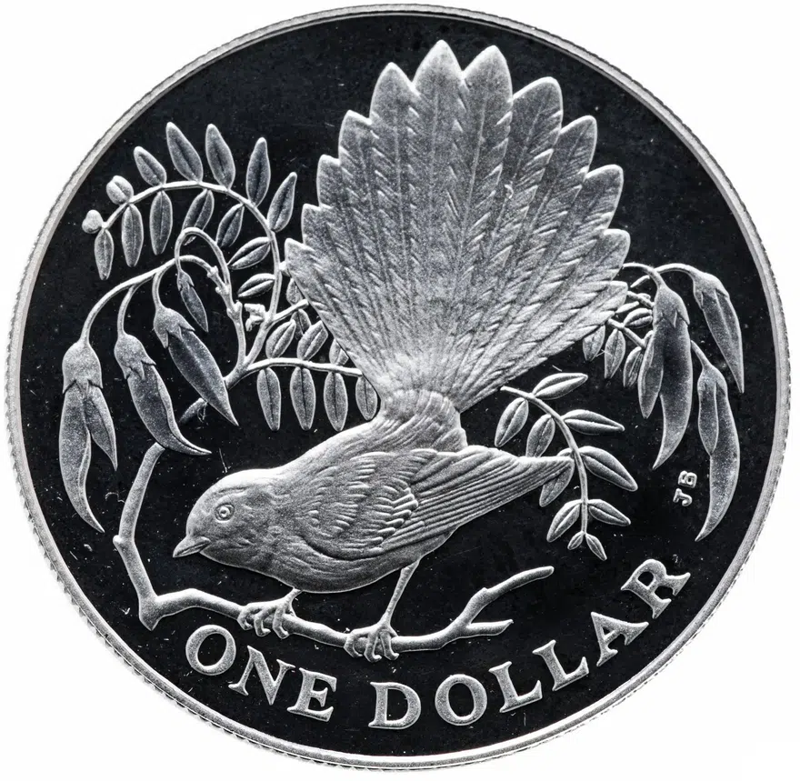 Новая Зеландия 1 доллар (dollar) 1980 "Птицы Новой Зеландии - Веерохвостка", реверс