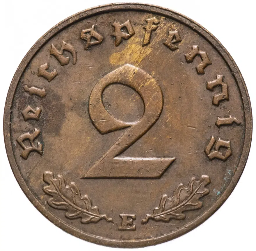 Германия (Третий Рейх) 2 рейх пфеннига (reichspfennig) 1938 E