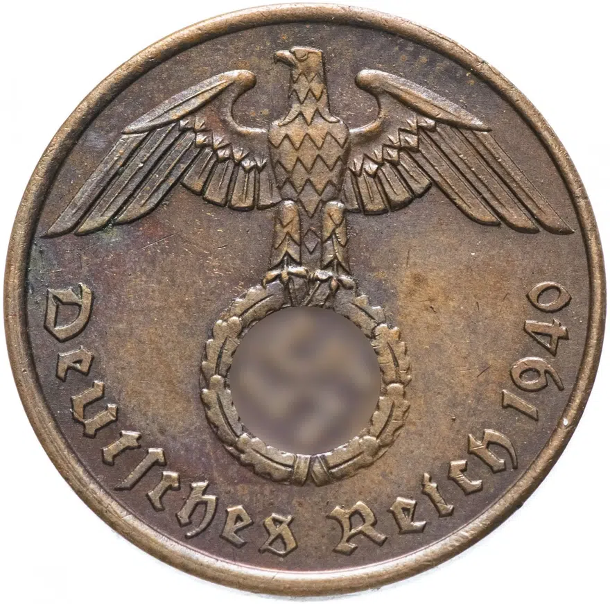 Фашистская Германия (Третий рейх) 2 рейхспфеннига (reichspfennig) 1940 "A"
