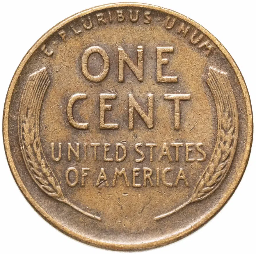 США 1 цент (cent) 1939 Линкольн, пшеничный цент (Wheat Penny) без обозначения монетного двора, аверс