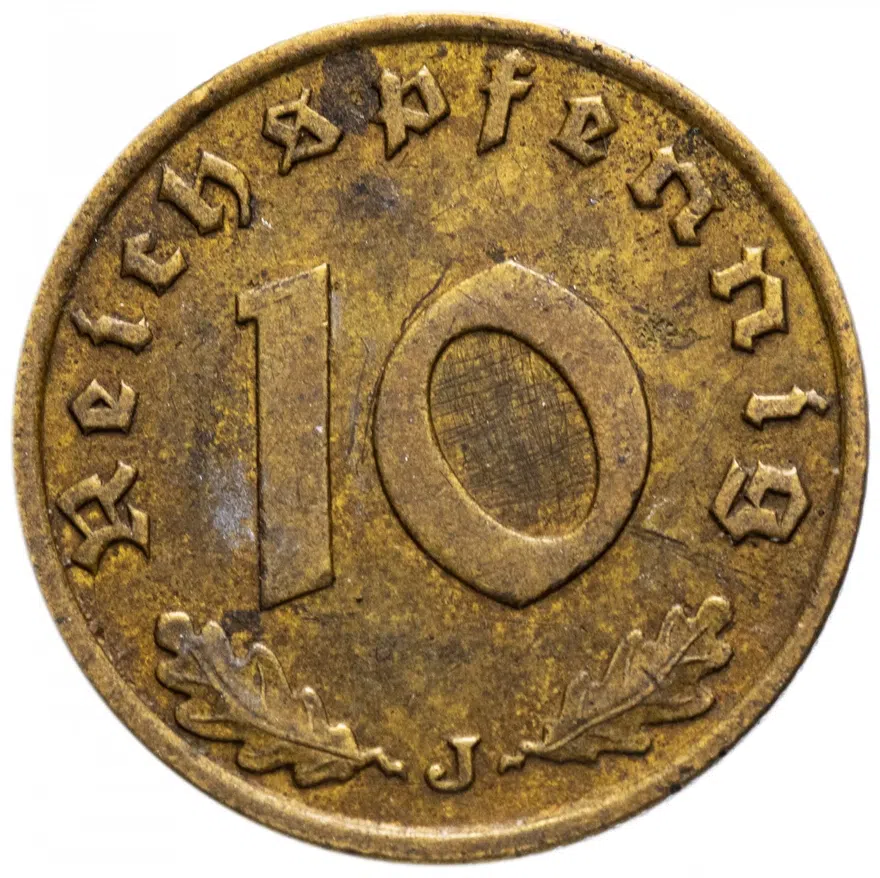 Германия (Третий Рейх) 10 рейхспфеннигов (reichspfennig) 1938 А, реверс