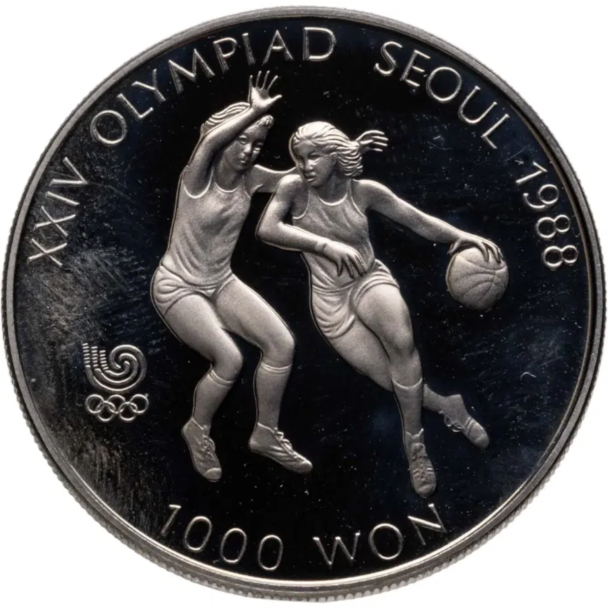 Южная Корея 1000 вон (won) 1988 XXIV летние Олимпийские Игры, Сеул 1988 -баскетбол
