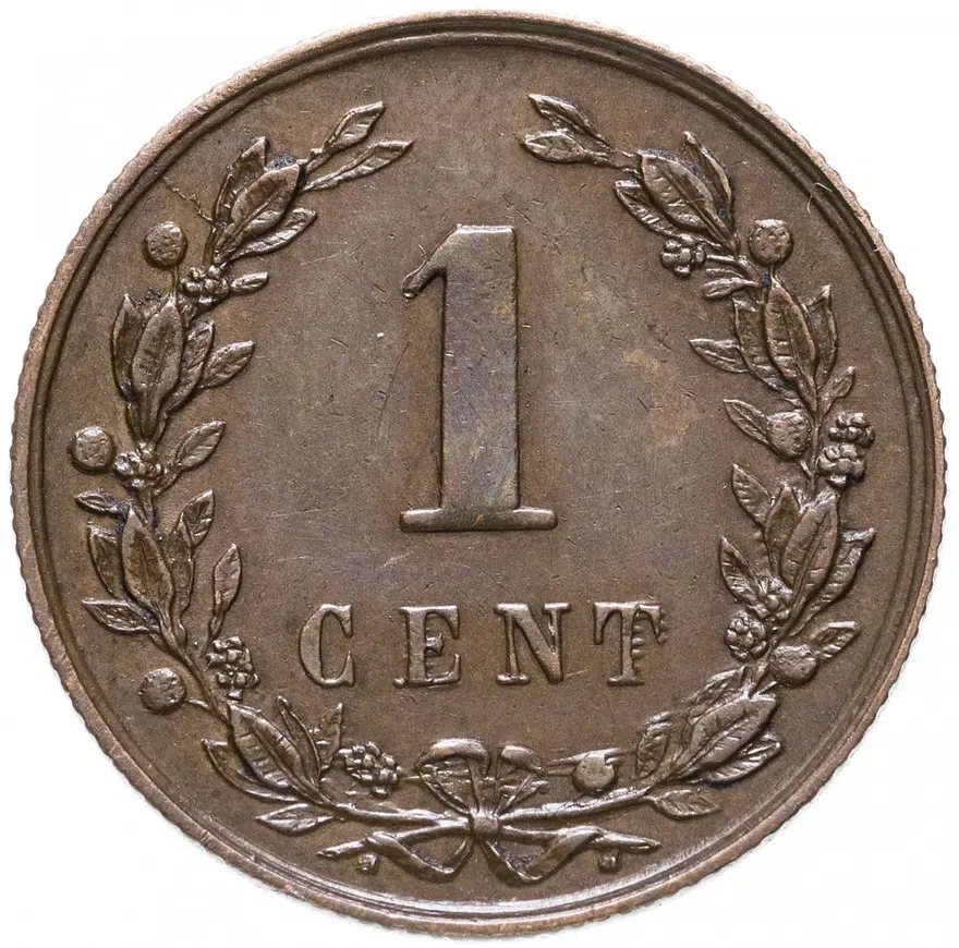 Нидерланды 1 цент (cent) 1878, реверс