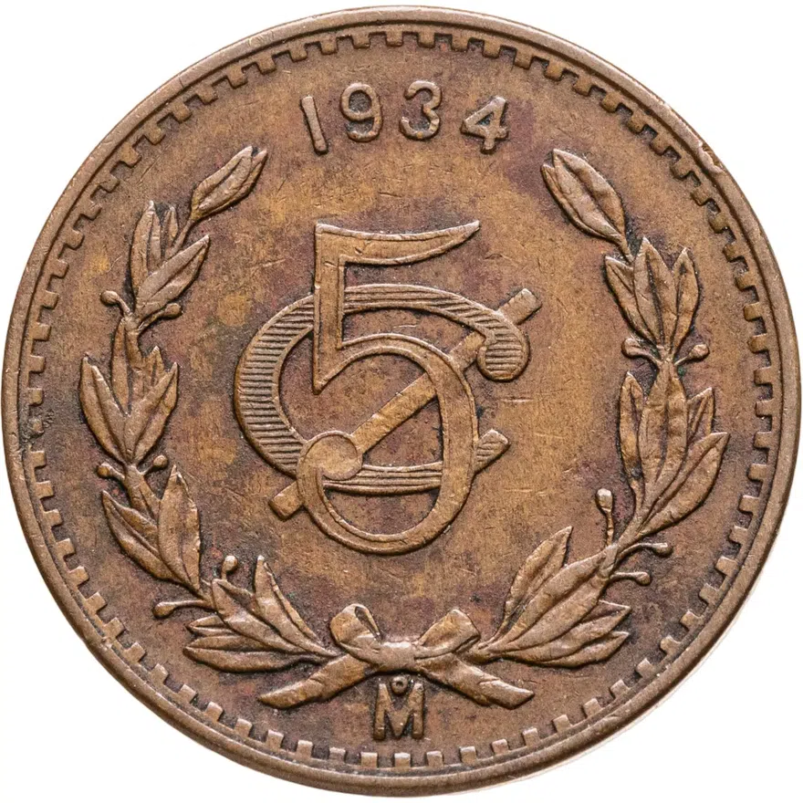Мексика 5 сентаво (centavos) 1934