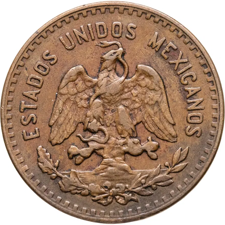 Мексика 5 сентаво (centavos) 1934, реверс