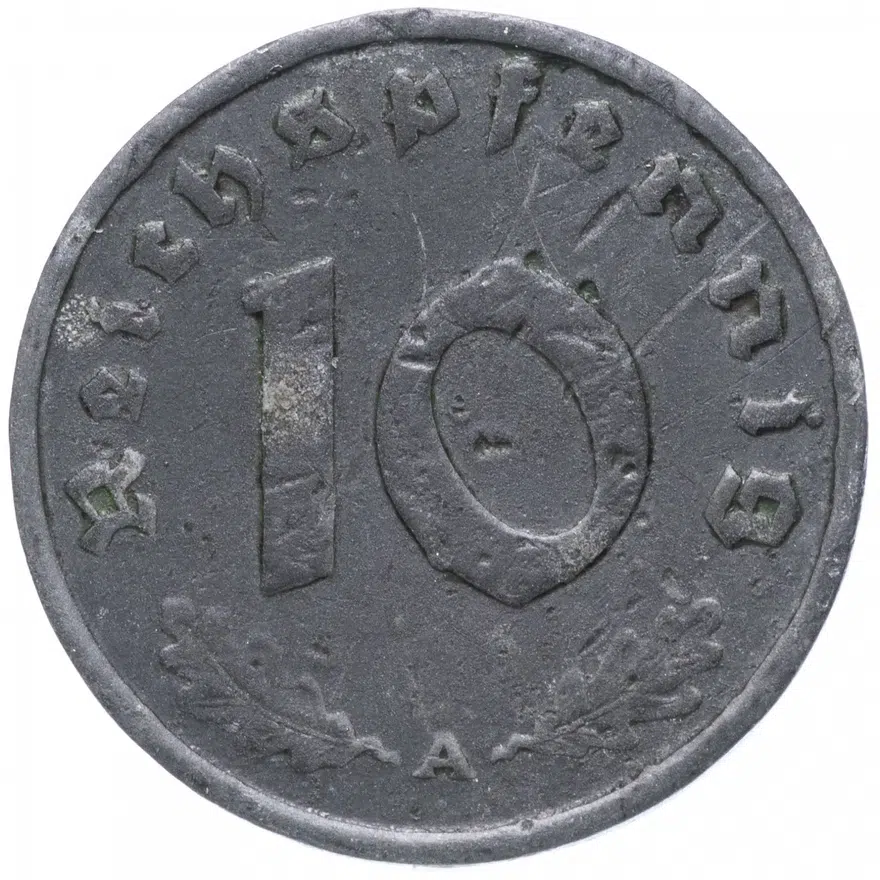 Германия (Третий Рейх) 10 рейхспфеннигов (reichspfennig) 1942 "E", реверс