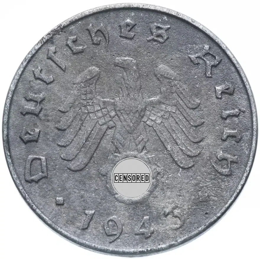 Германия (Третий Рейх) 10 рейх пфеннигов 1943 "А", реверс