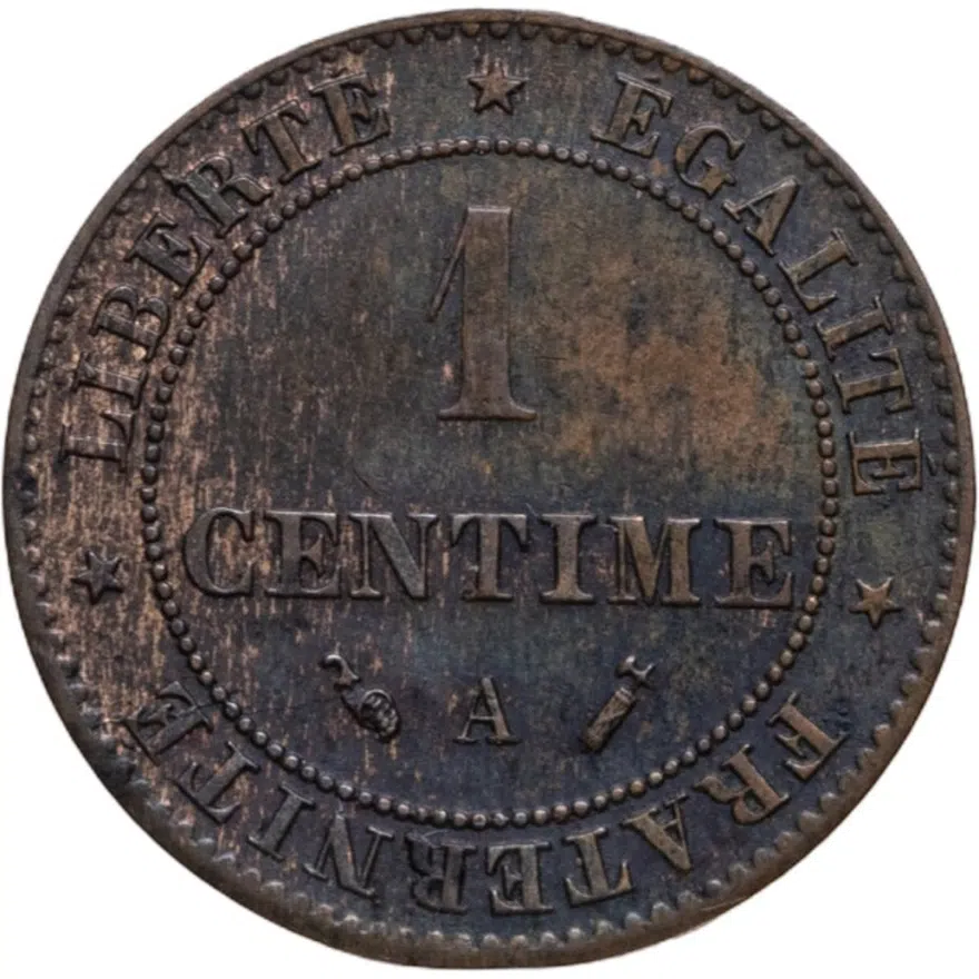 Франция 1 сантим (centime) 1894, реверс