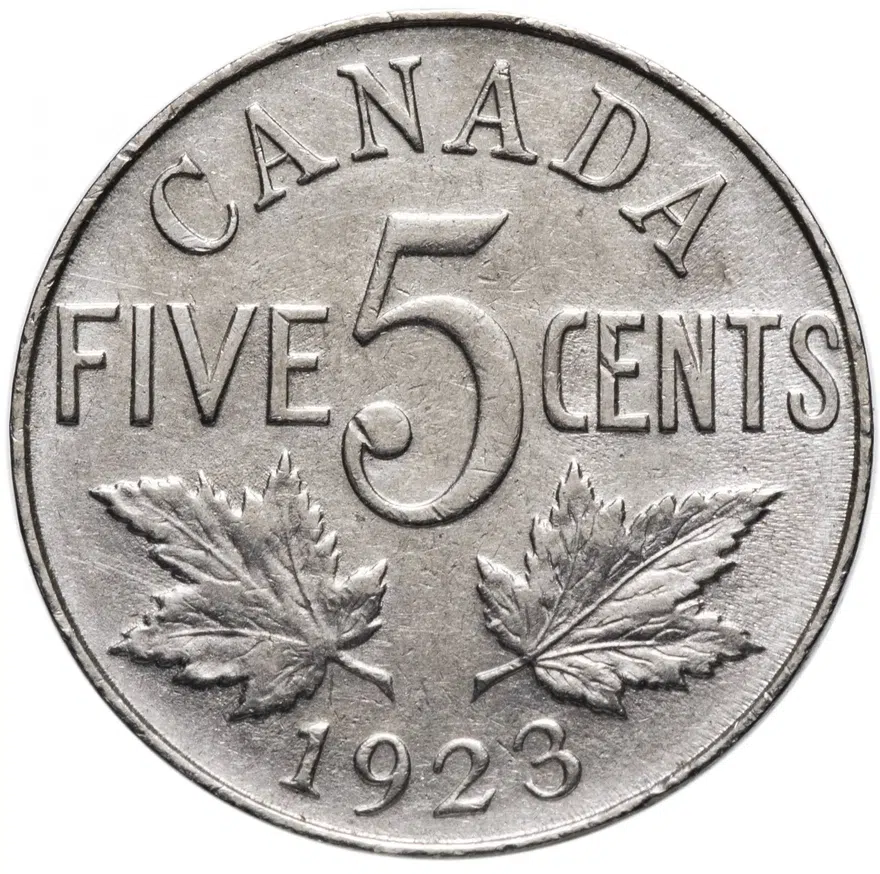 Канада 5 центов (cents) 1923, аверс