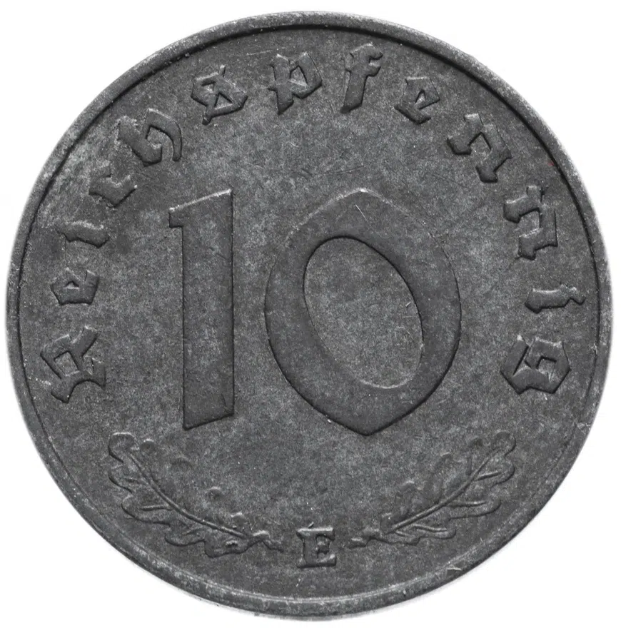Германия (Третий Рейх) 10 рейхспфеннигов (reichspfennig) 1944 "B", реверс