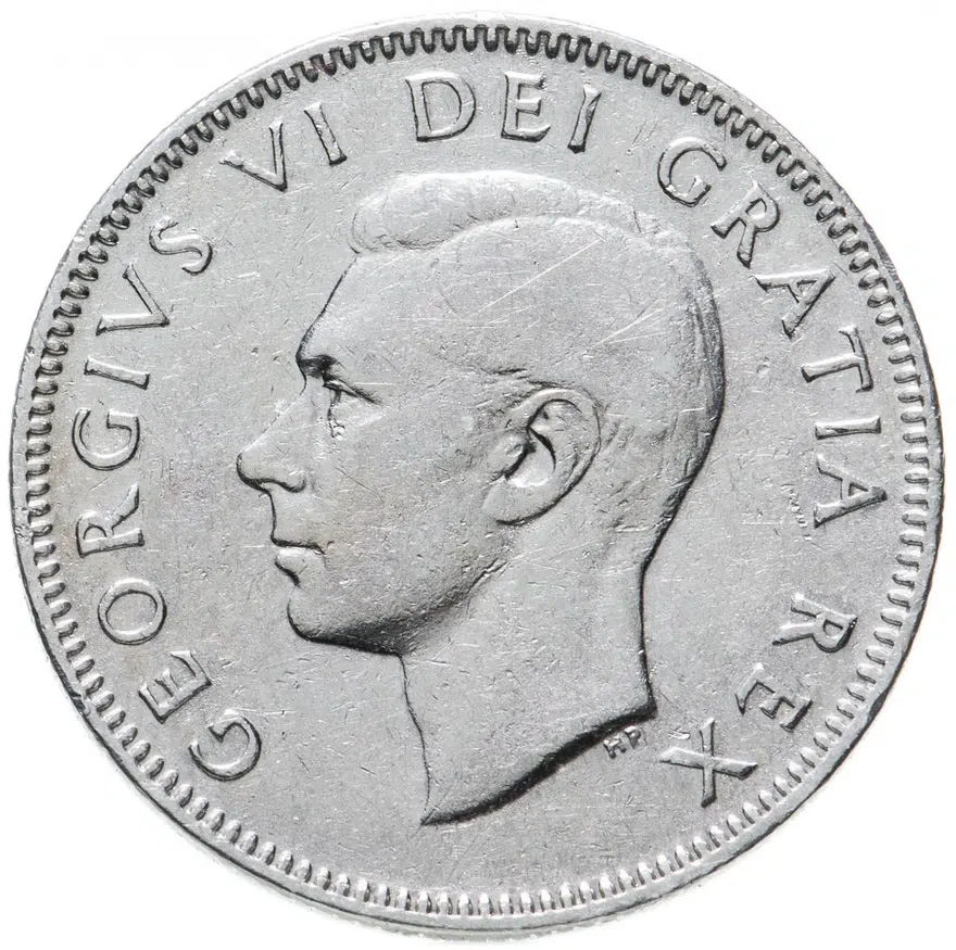Канада 25 центов (cents) 1948, реверс