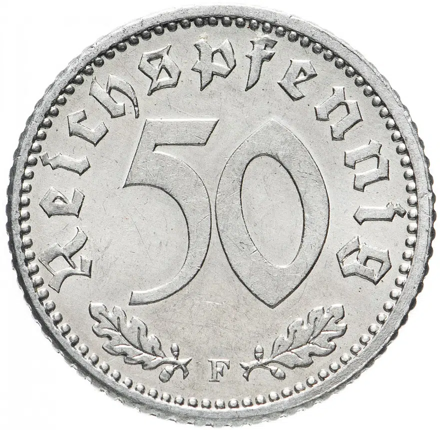 Германия (Третий рейх) 50 рейхспфеннигов (reichspfennig) 1935 F, реверс