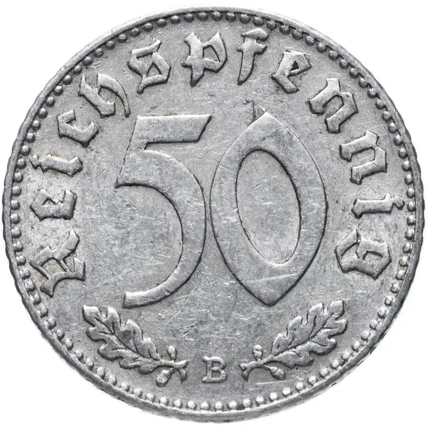 Германия (Третий рейх) 50 рейхспфеннигов (reichspfennig) 1944 B, аверс
