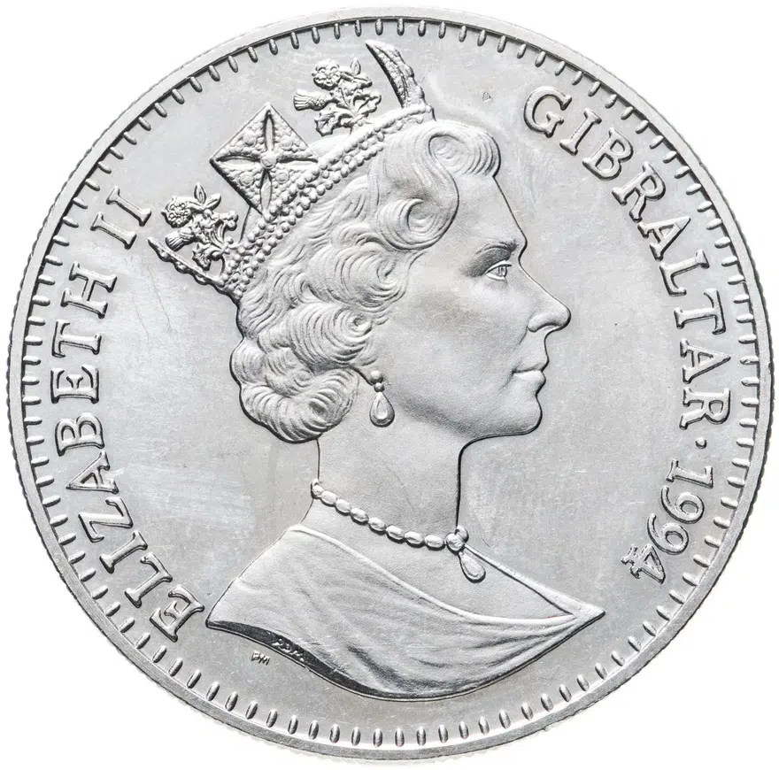Гибралтар 1 крона (crown) 1994 Заповедник планета Земля - Испанский могильник, реверс