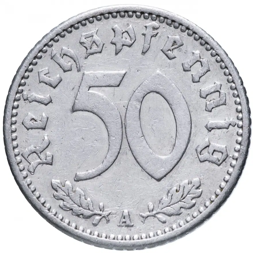 Германия (Третий рейх) 50 рейхспфеннигов (reichspfennig) 1940 A, аверс