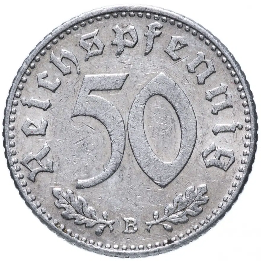 Германия (Третий рейх) 50 рейх пфеннигов 1941 "А", аверс