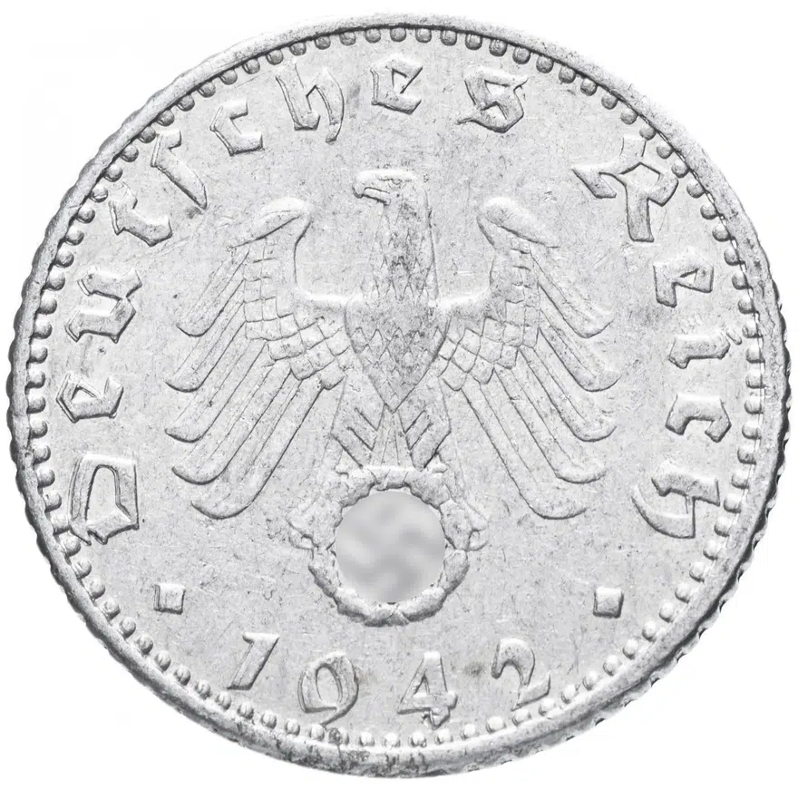 Германия (Третий Рейх) 50 рейхспфеннигов 1942 "B", аверс