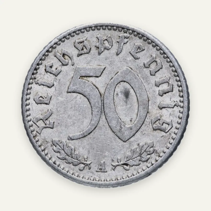 Германия (Третий Рейх) 50 рейхспфеннигов (reichspfennig) 1943 A, аверс