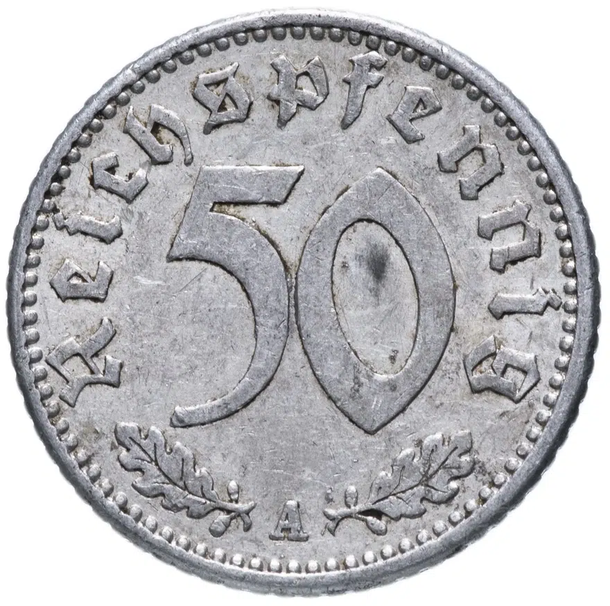 Германия (Третий Рейх) 50 рейхспфеннигов (reichspfennig) 1943 A, реверс