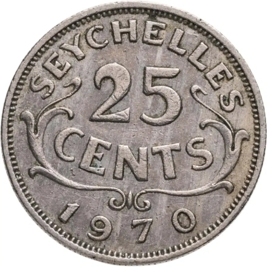 Сейшелы 25 центов (cents) 1970