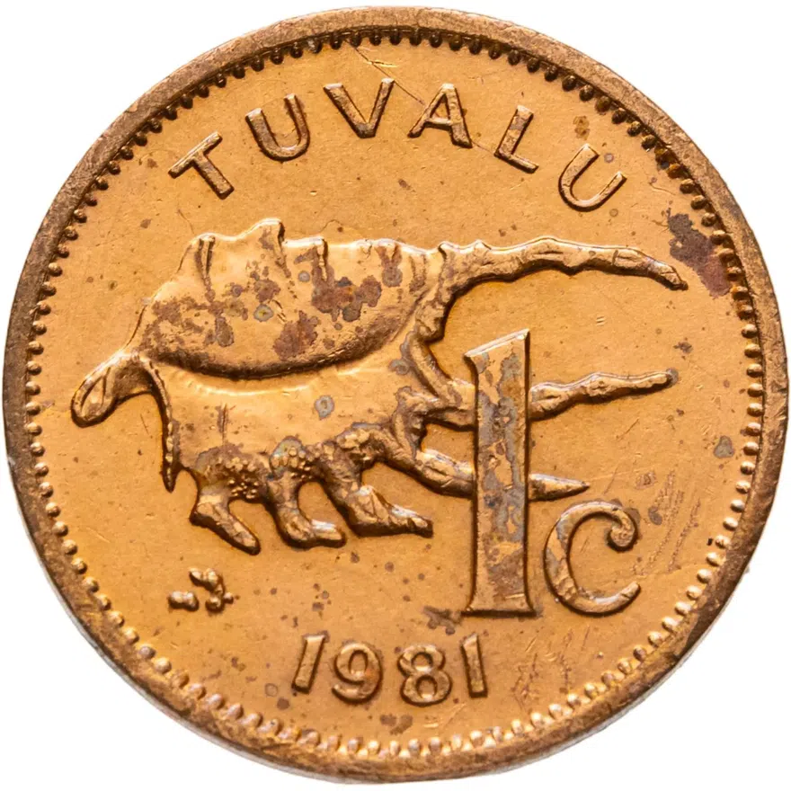 Тувалу 1 цент (cent) 1981, аверс