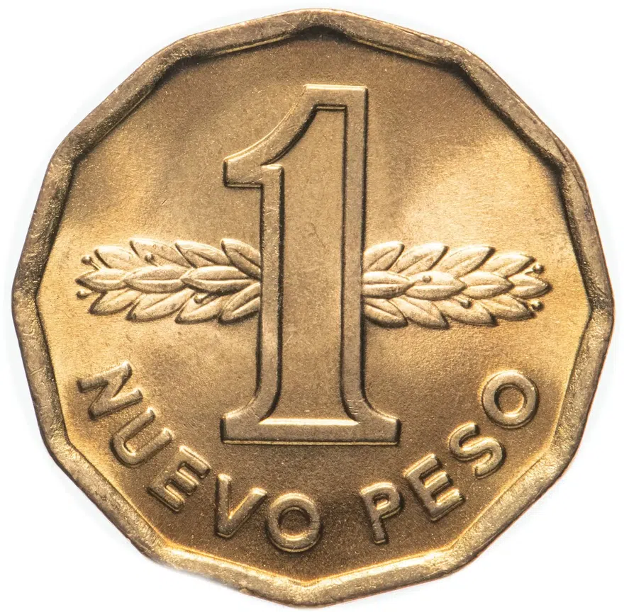 Уругвай 1 новый песо (nuevo peso) 1977, реверс