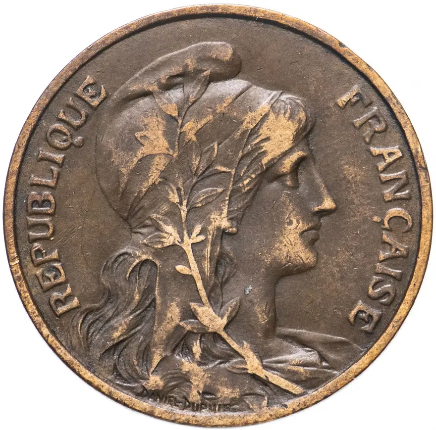 Франция 10 сантимов (centimes) 1899, аверс