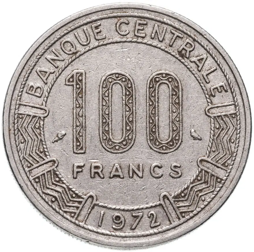 Чад 100 франков (francs) 1972, реверс